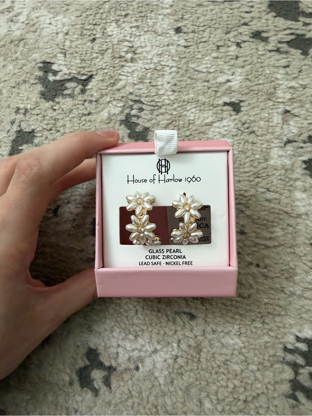 House of Harlow 1960 Floral Hoop Earrings NWT
